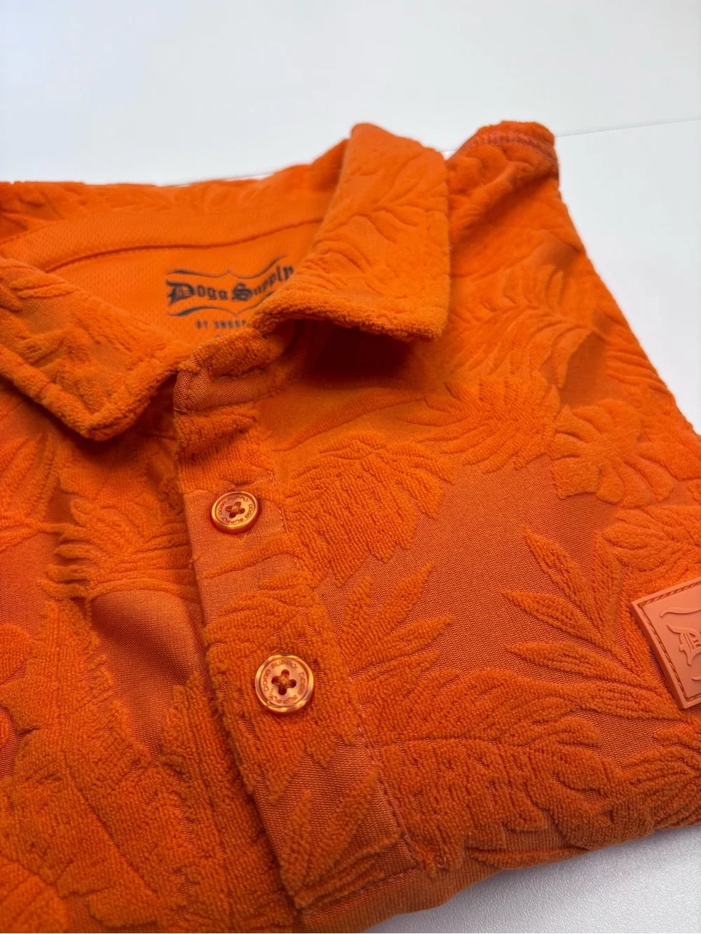 Snoop Dogg Men's Jacquard Terry Short Sleeve Polo Shirt  Like New 3XL Tropical